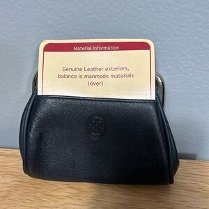 Ladies Buxton Double Pocket Genuine Leather Coin Purse, Navy, NWT